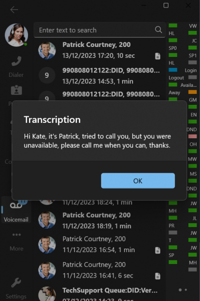Voice Solutions voicemail transcription image - Voice Solutions